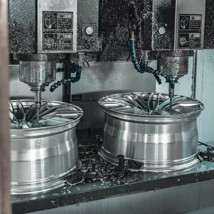 AEGIS RIM forged CNC-machined chrome custom wheels mounted on luxury coupe in Austin Texas showcasing precision manufacturing and mirror-finish quality from Grand Prairie facility
