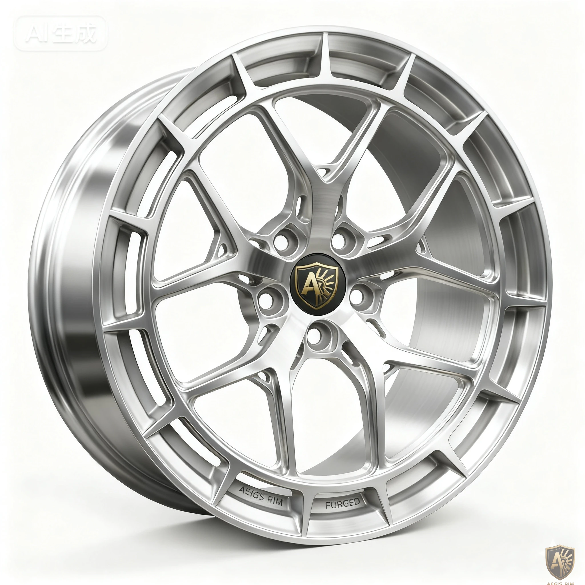 Aegis Forge Prodesign Geometric 001 Gloss Silver 45 Degree Tilt 2