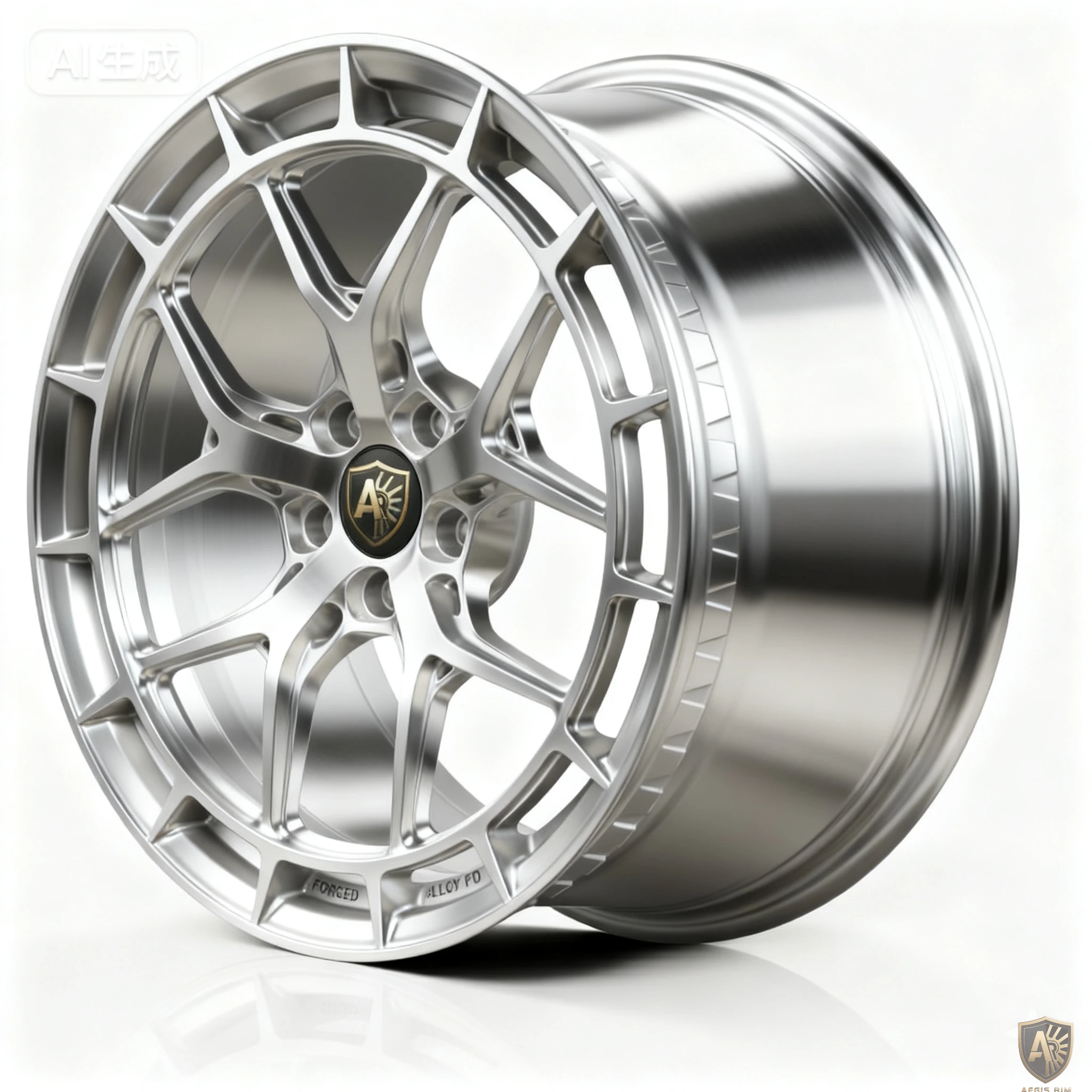 Aegis Forge Prodesign Geometric 001 Gloss Silver 45 Degree Tilt 3