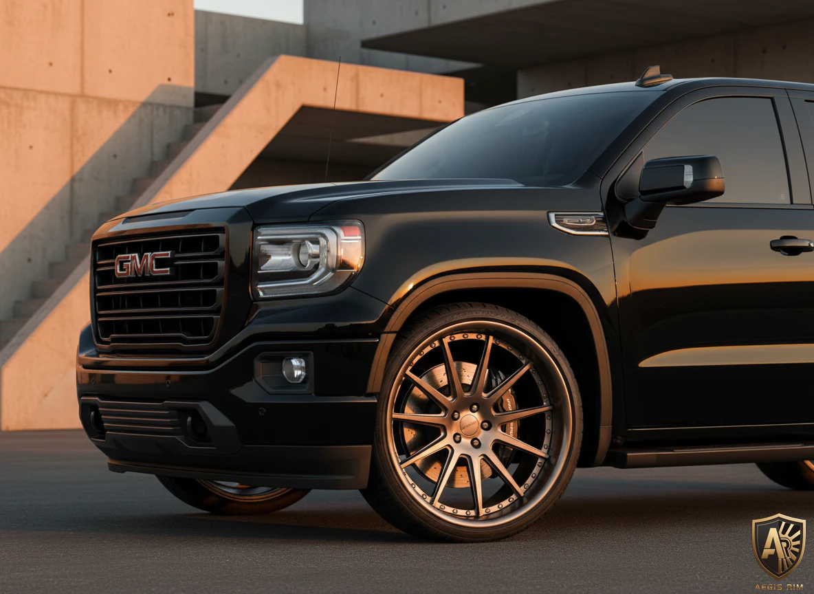Bronze finish AEGIS wheels showcasing 2026 trending color that bridges JDM and Euro truck styles