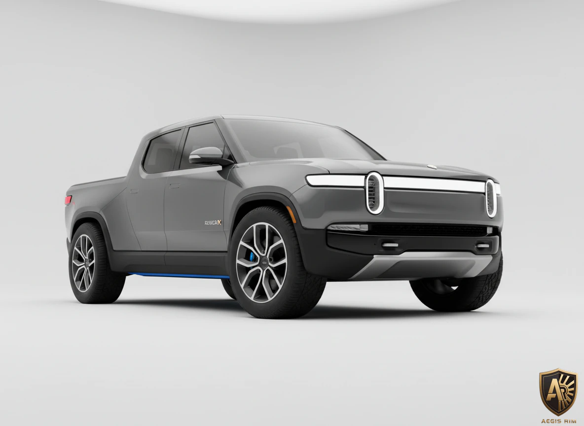 Wide angle view of modified truck showcasing aggressive JDM-inspired stance with deep offset wheels